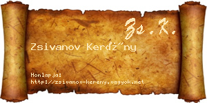 Zsivanov Kerény névjegykártya